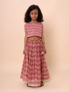 Sangria Girls Printed Cotton Ready To Wear Lehenga Choli