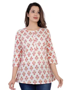 BAESD Floral Printed Round Neck Cotton Top