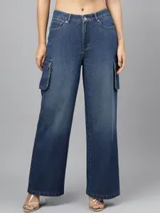 Xpose Women Light Fade Pure Cotton Cargos Jeans