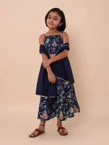 Sangria Girls Printed Pure-Cotton Lehenga Choli & Dupatta