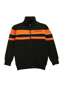 Gini and Jony Boys Striped Stand Collar Cotton Bomber Jacket