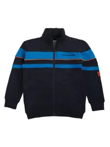 Gini and Jony Boys Striped Stand Collar Cotton Bomber Jacket