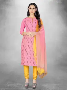 MANVAA Pink Printed Unstitched Dress Material