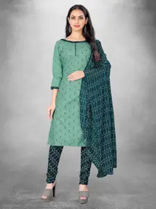 MANVAA Sea Green Printed Unstitched Dress Material