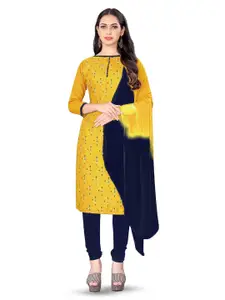 MANVAA Yellow Printed Unstitched Dress Material