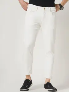 Llak Jeans Men White Tapered Fit Stretchable Jeans