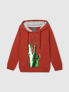 max Boys Embellished Hooded Pure Cotton Pullover