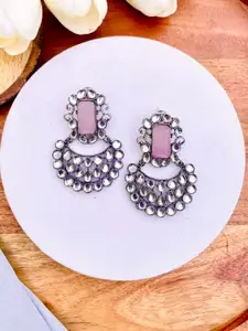 ATIBELLE Pink & White Kundan Earrings