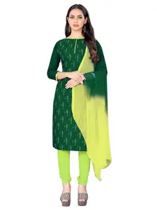 MANVAA Green Printed Unstitched Dress Material