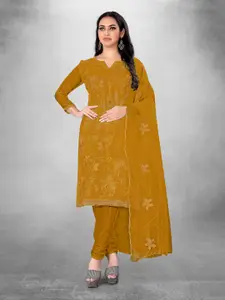 MANVAA Floral Embroidered Unstitched Dress Material