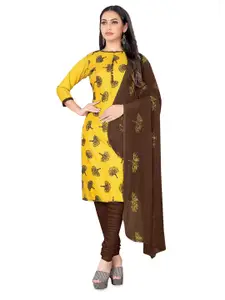 MANVAA Yellow Embellished Unstitched Dress Material