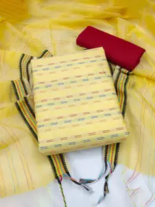 MANVAA Yellow Pure Cotton Unstitched Dress Material