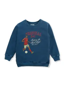 Gini and Jony Boys Blue Printed Sweatshirt