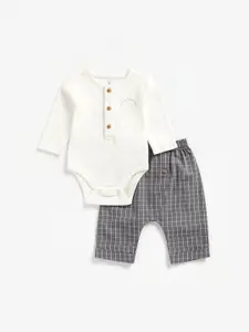 mothercare Boys Checked Bodysuit With Trousers
