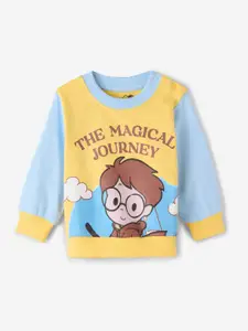 The Souled Store Boys Yellow Harry Potter Printed Cotton Sweatshirt