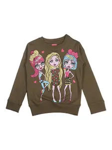 BAESD Girls Graphic Printed Pure Cotton Pullover Sweatshirt