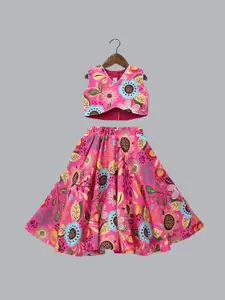 BAESD Girls Floral Printed Ready to Wear Lehenga Choli