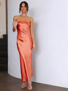 StyleCast Orange Strapless Maxi Dress