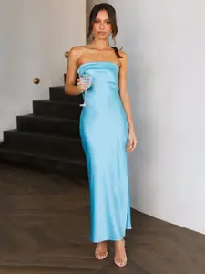 StyleCast Blue Strapless Maxi Dress