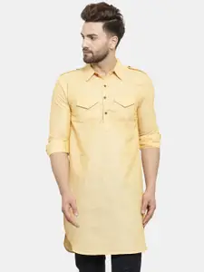 Enchanted Drapes Shirt Collar Cotton Pathani Kurta