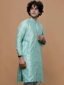 MAAHI FABS Ethnic Motifs Embroidered Sequinned Straight Kurta