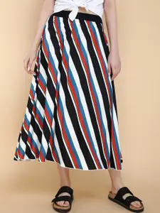 LULU & SKY Striped Flared Midi Skirt