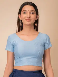 Bindigasm's Advi Self Design Cotton Stretchable Saree Blouse