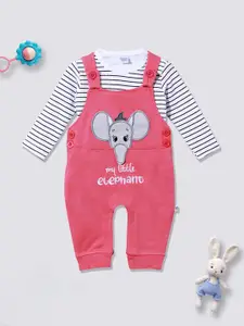 Moms Love Infant Boys Cotton Dungaree With T-Shirt