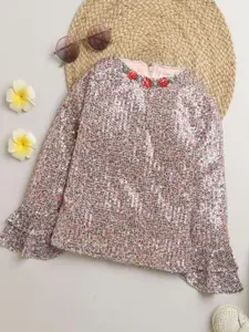 Tiny Girl Embellished Bell Sleeve Top