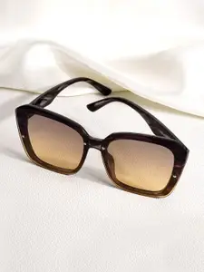 JOKER & WITCH Women Yellow Lens & Brown Wayfarer Sunglasses with UV Protected Lens