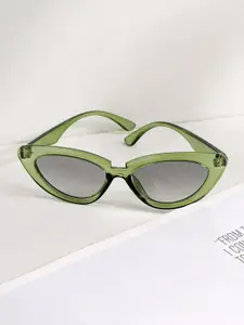 JOKER & WITCH Women Green Lens & Green Cateye Sunglasses