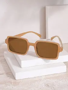 JOKER & WITCH Women Brown Lens & Brown Square Sunglasses