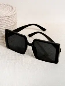 JOKER & WITCH Women Black Lens & Black Oversized Sunglasses with UV Protected Lens