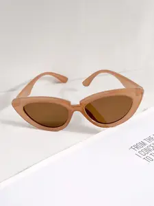 JOKER & WITCH Women Brown Lens & Brown Cateye Sunglasses