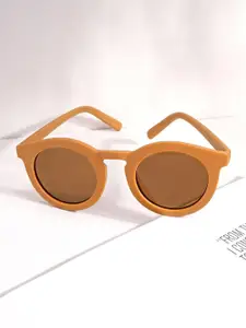 JOKER & WITCH Women Brown Lens & Orange Round Sunglasses