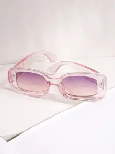 JOKER & WITCH Women Pink Lens & Pink Rectangle Sunglasses