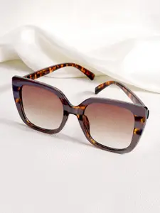 JOKER & WITCH Women Brown Lens & Brown Wayfarer Sunglasses with UV Protected Lens
