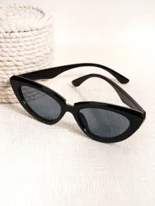 JOKER & WITCH Women Black Lens & Black Cateye Sunglasses