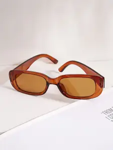 JOKER & WITCH Women Brown Lens & Brown Rectangle Sunglasses