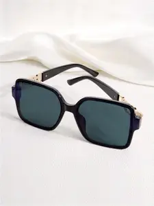 JOKER & WITCH Women Black Lens & Black Oversized Sunglasses