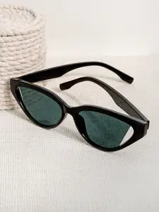 JOKER & WITCH Women Black Lens & Black Cateye Sunglasses with UV Protected Lens