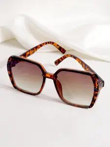 JOKER & WITCH Women Brown Lens & Brown Oversized Sunglasses