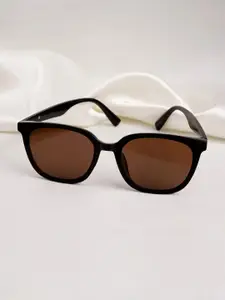 JOKER & WITCH Women Brown Lens & Black Wayfarer Sunglasses