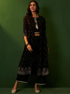 Sangria Top & Palazzo With Shrug Co-Ords