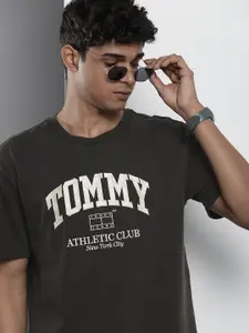 Tommy Hilfiger Men Brand Logo Printed Pure Cotton T-shirt