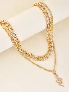 Voylla Brass Gold-Plated Stone Studded Necklace