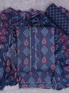 ASISA Geometric Printed Gotta Patti Unstitched Dress Material