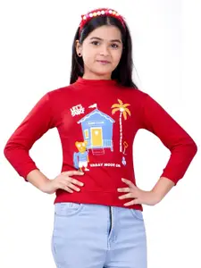BAESD Girls Graphic Printed High Neck Pullover Sweatshirt
