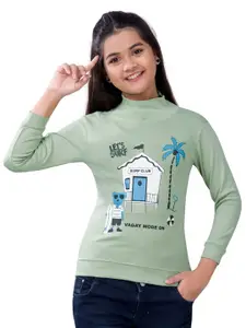 BAESD Girls Graphic Printed High Neck Pullover Sweatshirt