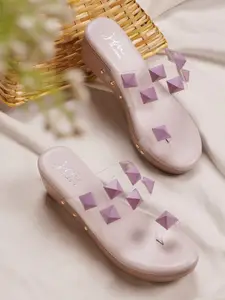 JM Looks Lavender Wedge Sandals